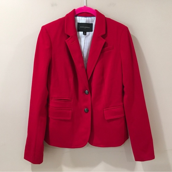 Banana Republic Jacket size 0 Red Single Breasted Blazer jacket - Picture 1 of 9